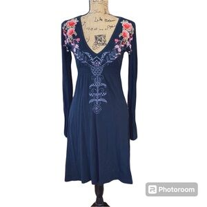 Johnny Was Embroidered v-neck dress